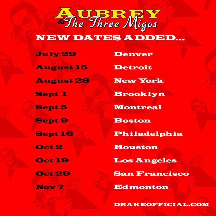 Drake and Migos Expand their "Aubrey and the Three Migos" Tour setlist.fm
