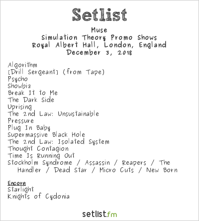 muse current tour setlist