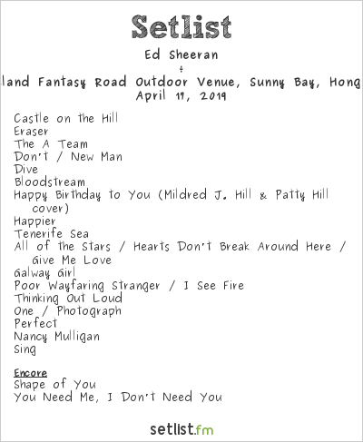ed sheeran north america tour setlist