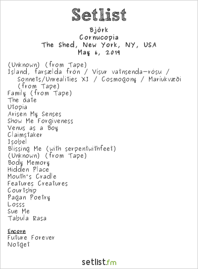 bjork tour setlist