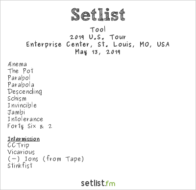 tool tour setlist