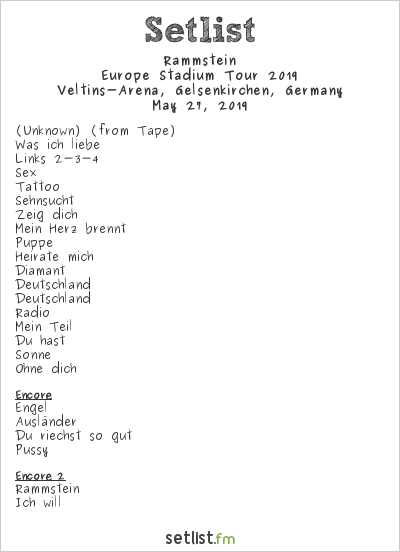 Rammstein - Setlist - Guitar Flash