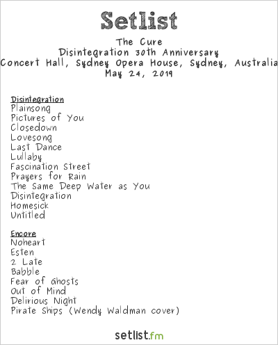 the cure tour setlist
