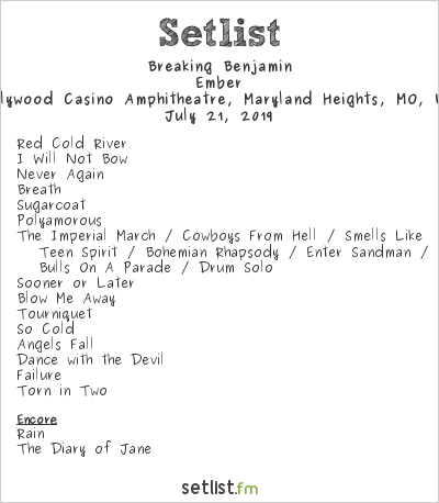 breaking benjamin tour song list