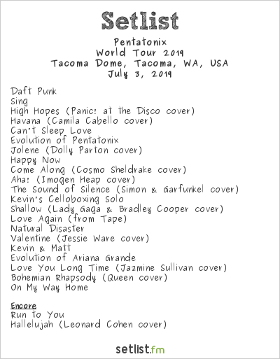 pentatonix world tour setlist 2023