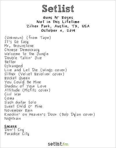 Walking on cars store setlist