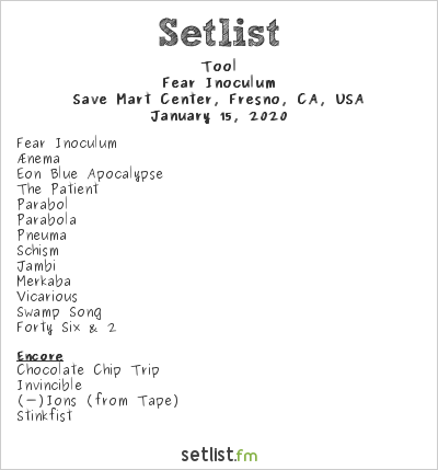 tool tour setlist