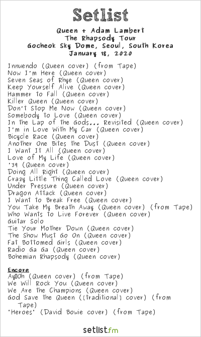 queen tour setlist