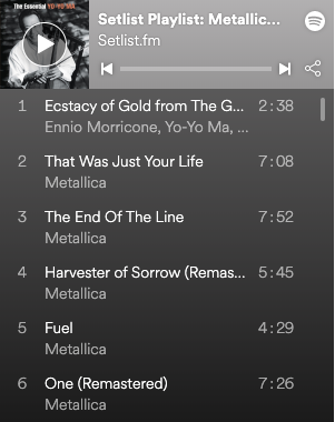 Setlist Playlist Metallica S 18 Song Set From Copenhagen In 09 Setlist Fm