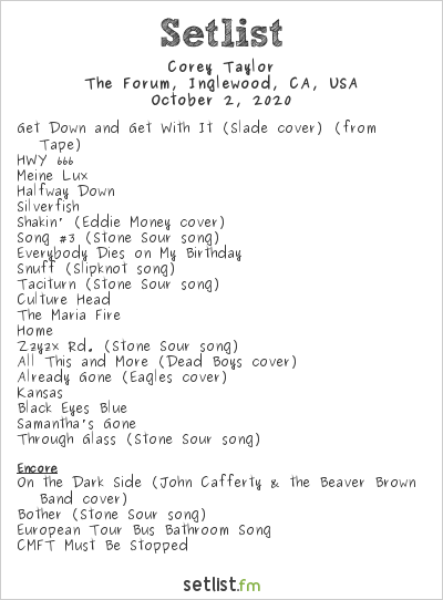 corey taylor tour song list