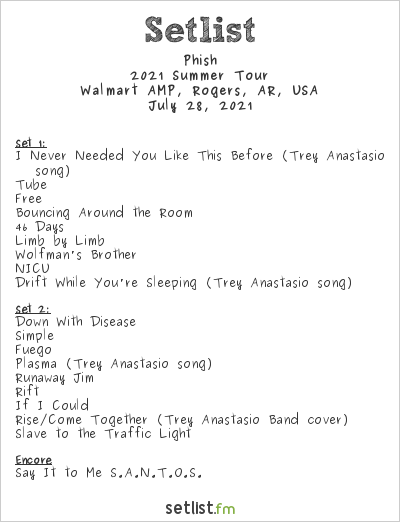 phish summer tour setlist