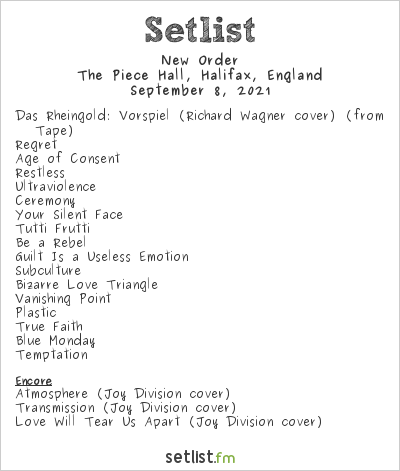 new order tour setlist