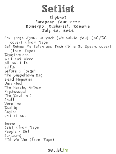 slipknot european tour 2022 setlist