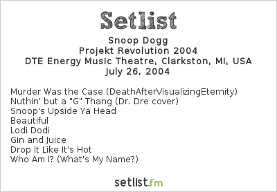 snoop dogg tour setlist