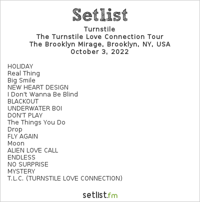 turnstile tour setlist