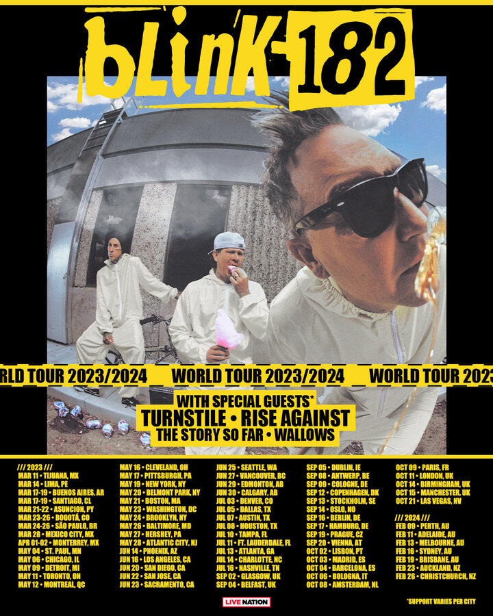 blink 182 tour list