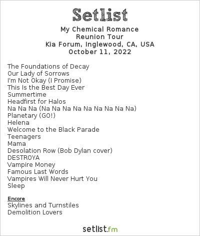 My Chemical Romance Concert Tickets, 2023-2024 Tour Dates & Locations