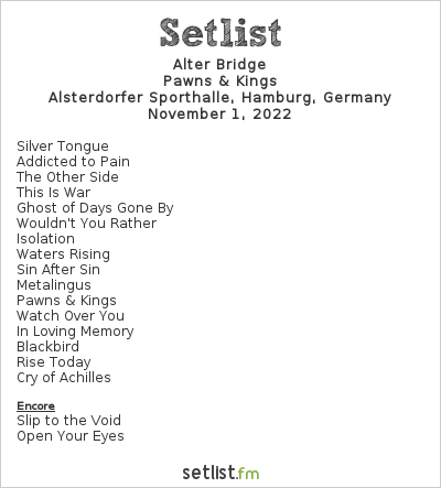 SETLIST  Seminole Hard Rock Tampa, FL (25.01.23) 🇺🇸 : r/alterbridge