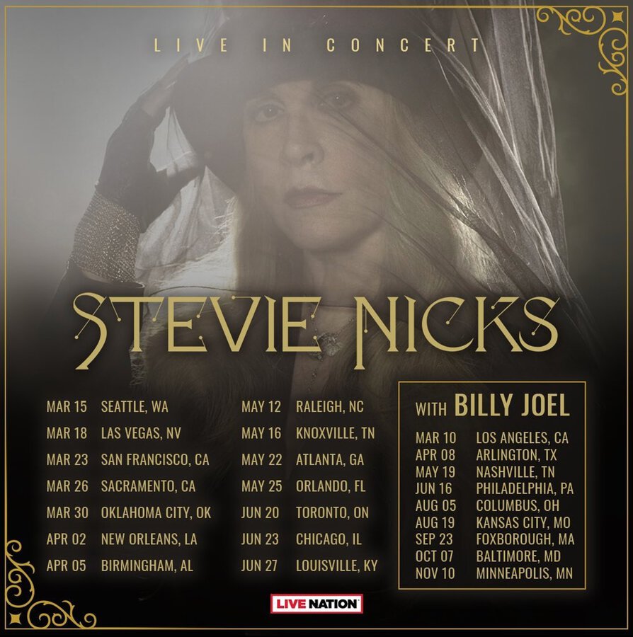 Stevie Nicks & Billy Joel Kick Off Two Icons One Night Tour setlist.fm