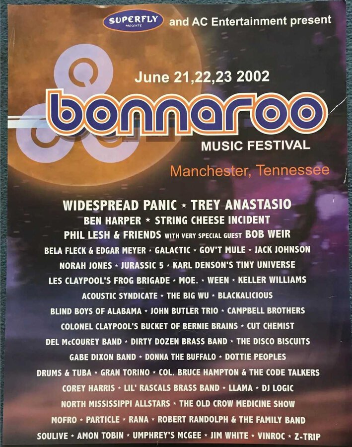 Setlist History The First Bonnaroo in 2002 setlist.fm