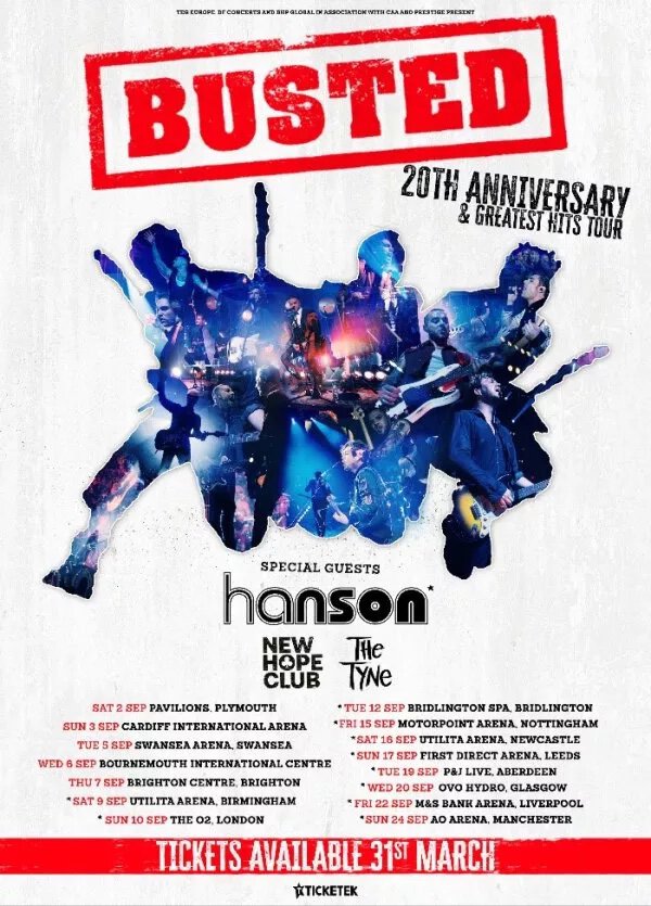 hanson busted uk tour