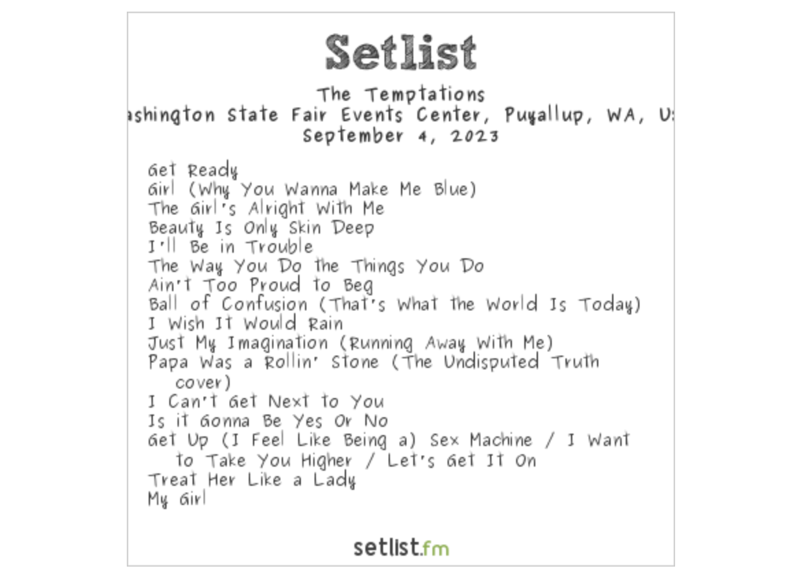 The Temptations Last 1 Hit Had 5 Minutes Removed For Radio | setlist.fm