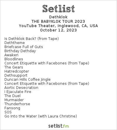 babymetal dethklok tour setlist