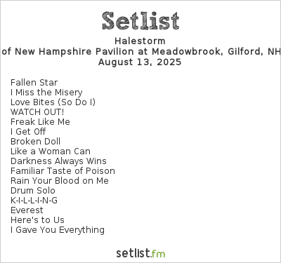 Halestorm Performs Five Live Debuts From Everest | setlist.fm