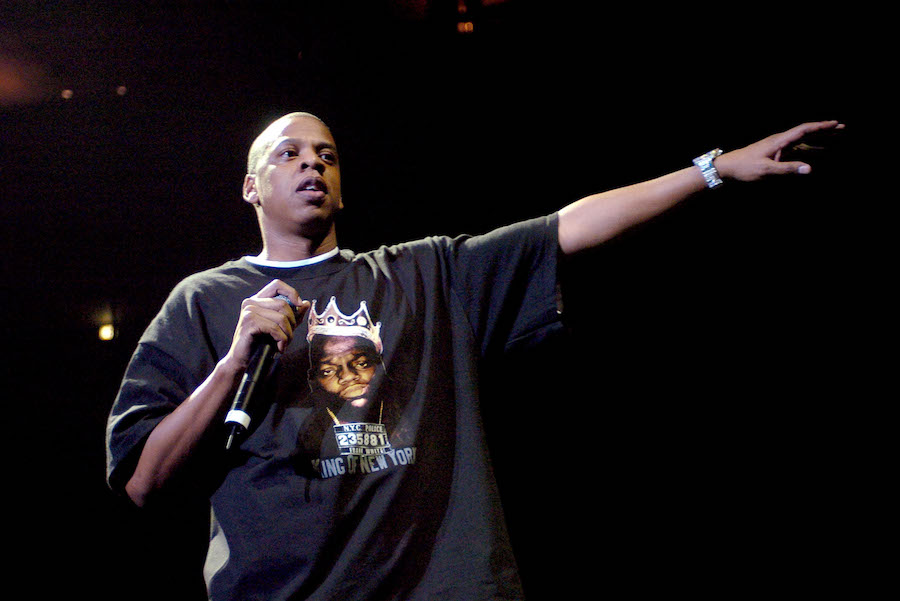 Jay-Z at his Madison Square Garden concert on Nov. 25th, 2003. Jay-Z is  claiming this show was his final performance Stock Photo - Alamy